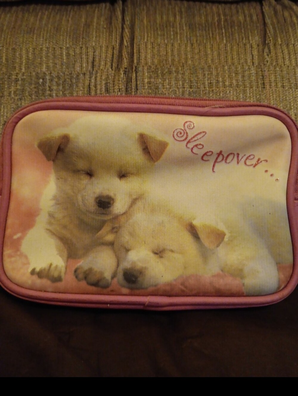 Sleepover puppy cosmetic bag